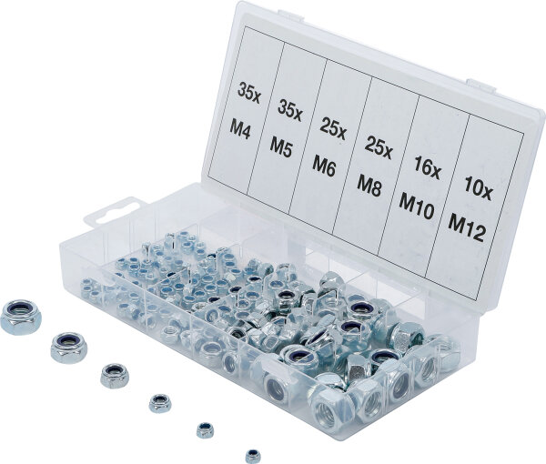 Sechskant-Muttern-Sortiment | selbstsichernd | 146-tlg.