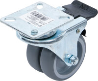 Doppel-Lenkrolle | mit Bremse | Ø 75 mm