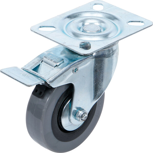 Lenkrolle mit Bremse | mit Anschraubsockel | Ø 75 mm