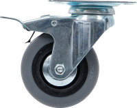 Lenkrolle mit Bremse | mit Anschraubsockel | Ø 75 mm