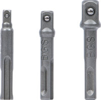Adapter-Satz | SDS - Außenvierkant 6,3 mm (1/4"), 10 mm (3/8"), 12,5 mm (1/2") | 3-tlg.