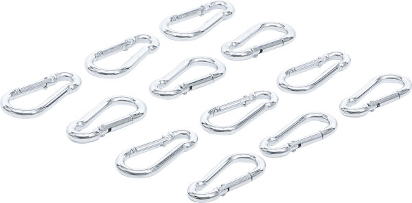 Karabinerhaken-Sortiment | 50 x 5 mm | 12-tlg.