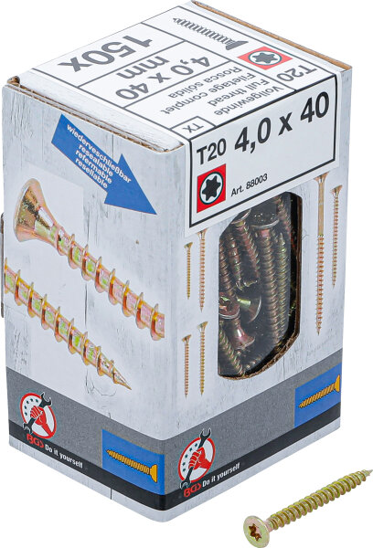 Mehrzweckschrauben | T-Profil (für Torx) T20 | 4,0 x 40 mm | 150 Stück