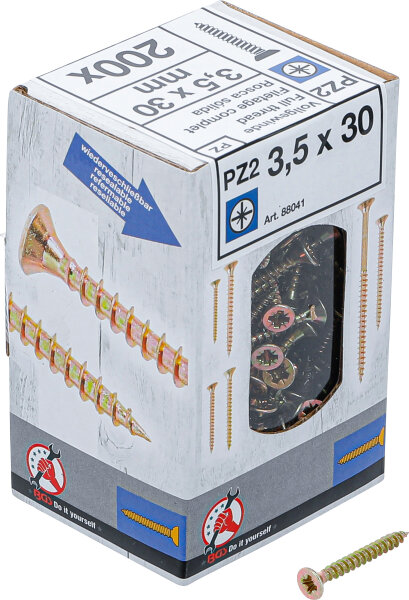 Mehrzweckschrauben | Kreuzschlitz PZ2 | 3,5 x 30 mm | 200 Stück