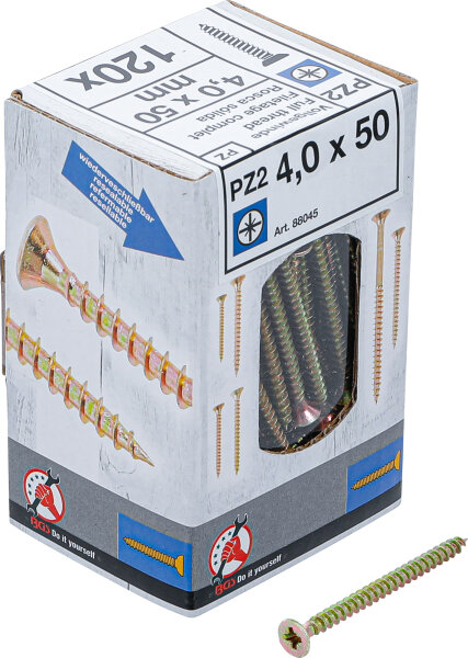 Mehrzweckschrauben | Kreuzschlitz PZ2 | 4,0 x 50 mm | 120 Stück