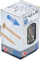 Mehrzweckschrauben | Kreuzschlitz PZ2 | 4,0 x 60 mm | 110 Stück