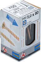 Mehrzweckschrauben | Kreuzschlitz PZ2 | 5,0 x 80 mm | 50 Stück