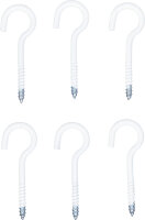 Schraubhaken-Sortiment | weiß | kunststoffummantelt | 60 mm | 6-tlg.