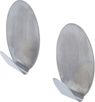 Edelstahl-Klebehaken | 45 x 70 mm | 1,5 kg | 2-tlg.