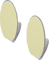 Edelstahl-Klebehaken | 45 x 70 mm | 1,5 kg | 2-tlg.