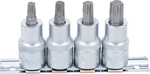 Bit-Einsatz-Satz | Antrieb Innenvierkant 12,5 mm (1/2") | T-Profil (für Torx) T40 - T55 | 4-tlg.