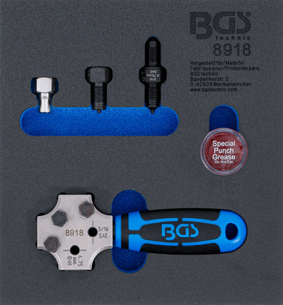 Werkstattwageneinlage 1/6: Bördelgerät | SAE und DIN 4,75 mm (3/16")