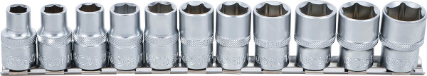 Steckschlüssel-Einsatz-Satz, Sechskant | Antrieb Innenvierkant 12,5 mm (1/2") | SW 10 - 21 mm | 11-tlg.
