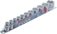 Steckschlüssel-Einsatz-Satz, Sechskant | Antrieb Innenvierkant 10 mm (3/8") | SW 5/16" - 7/8" | 11-tlg.