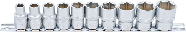 Steckschlüssel-Einsatz-Satz, Sechskant | Antrieb Innenvierkant 12,5 mm (1/2") | Zollgrößen | 10-tlg.