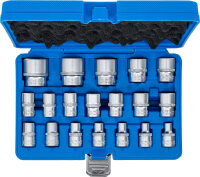 Steckschlüssel-Einsatz-Satz, Sechskant | Antrieb Innenvierkant 12,5 mm (1/2") | SW 8 - 32 mm | 19-tlg.
