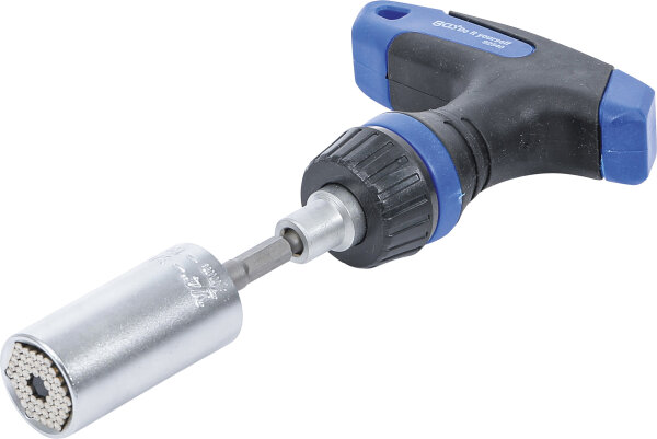 Multi-Einsatz mit Adapter-Satz | mit Ratschen-T-Griff, umschaltbar | 3-tlg.