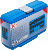 Kraft-Steckschlüssel-Einsatz-Satz Sechskant, extra flach | Antrieb Innenvierkant 12,5 mm (1/2") | SW 8 - 24 mm | 17-tlg.