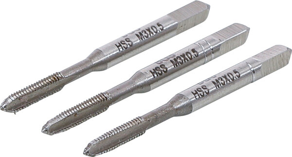 Gewindebohrer-Satz | Vor-, Mittel- und Fertigschneider | HSS-G | M3 x 0,5 | 3-tlg.