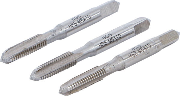 Gewindebohrer-Satz | Vor-, Mittel- und Fertigschneider | HSS-G | M6 x 1,0 | 3-tlg.