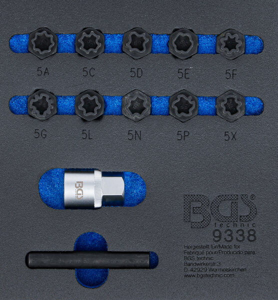Werkstattwageneinlage 1/6: Felgenschloss-Werkzeug-Satz für Mercedes-Benz | 12-tlg.