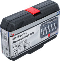 Bit-Einsatz-/Steckschlüssel-Satz | Antrieb Innensechskant 12,5 mm (1/2") | T-Profil (für Torx) / E-Profil | 19-tlg.