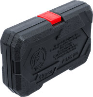 Bit-Einsatz-/Steckschlüssel-Satz | Antrieb Innensechskant 12,5 mm (1/2") | T-Profil (für Torx) / E-Profil | 19-tlg.