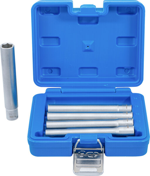 Steckschlüssel-Einsatz-Satz, Sechskant, extra tief | Antrieb Innenvierkant 10 mm (3/8") | SW 8 - 14 mm | 5-tlg.