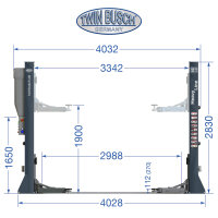 2 Säulen Hebebühne 5.0 t - elektromagnetisch - HEAVY LINE - GREY-Line