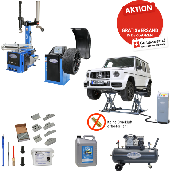 1 Meter Scherenlift 3.5 t Werkstatt Set Basic