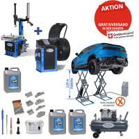 2 Meter Scherenlift Überflur Werkstatt Set Basic