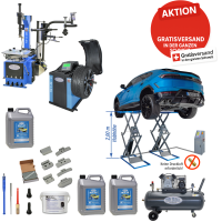 2 Meter Scherenlift Überflur Werkstatt Set Pro