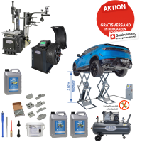 2 Meter Scherenlift Überflur Werkstatt Set Pro