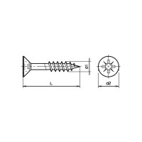 Senk-Spanplattenschrauben KS Z mit Schaft Stahl znb 5x70...