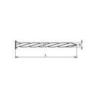 Palettenstifte 4-Kt flach Stahl gedreht 3,5x90 | 5 kg je...