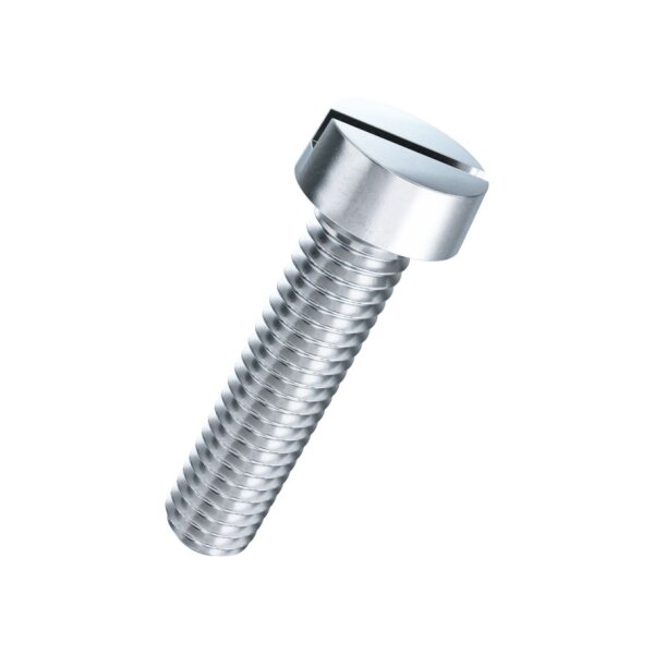 Zyl-Schrauben mit Schlitz DIN 84A-4.8 verzinkt blau M2x5 | 200 Stück je Packung