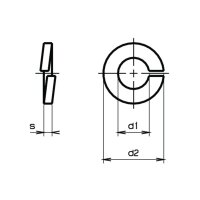 Federringe glatten Enden DIN 127B-Federstahl zng B10 |...
