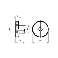 Rändelmuttern hohe Form DIN 466-5 verzinkt blau M3 |...