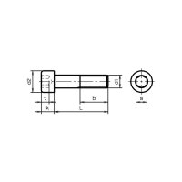 Zylinder-Schrauben In-6Kt mit Schaft ISO4762-12.9 vgs...