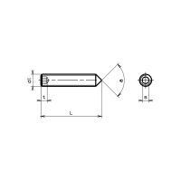 Gewindestifte In-6Kt und Spitze ISO 4027-45H znb M8x8 | 100 Stück je Packung