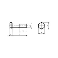 Sechskant-Schrauben mit Schaft DIN 931-8.8 znb M8x55 | 100 Stück je Packung