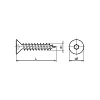 Senk-Spanplattenschrauben T Stahl verzinkt blau 4x30 | 500 Stück je Packung