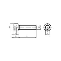 Zyl-Schrauben In-6Kt o Schaft ISO4762-8.8 znb M8x35 | 100 Stück je Packung
