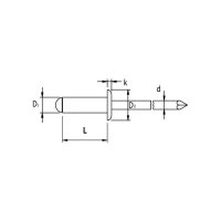 GESIPA Blindniete Flachrundkopf A2/A2 4x6 KL 1-2,5 | 500...