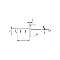 GESIPA PolyGrip Blindniete Grosskopf Stahl/Stahl 4,8x10...