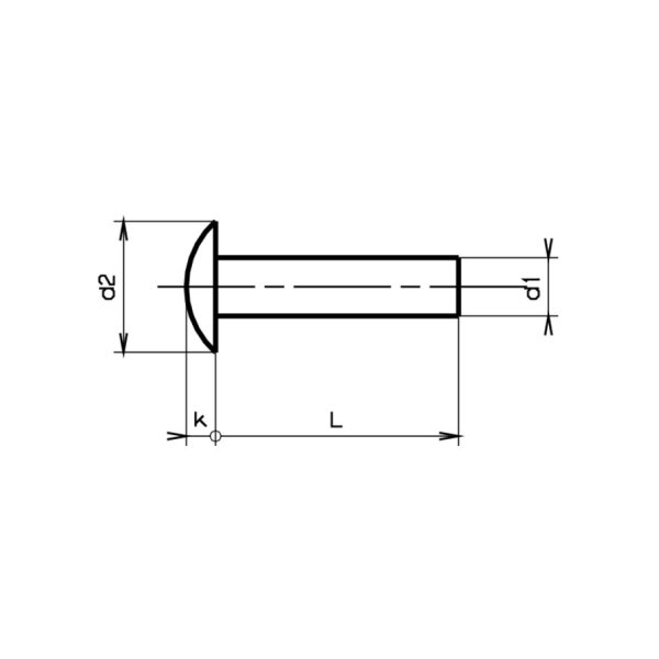 Flachrundnieten DIN 674-Kupfer 6x16 | 100 Stück je Packung