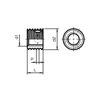 RAMPA Gewindebuchsen Typ BAS Stahl verzinkt blau M6x8 |...