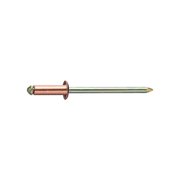 GESIPA Spenglerniete Flachrundkopf Kupfer/Stahl 3,2x6 KL 0,5-3 | 500 Stück je Packung