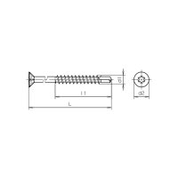 Senk-Holzbohrschrauben T15 Stahl verzinkt blau 4x70 | 200...