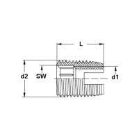 RAMPA Gewindebuchsen Typ ESK Stahl verzinkt blau M4x10 |...